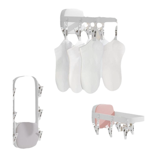 阳台折叠晾衣架壁挂式免打孔卫生间浴室墙上晾晒袜子内裤自由收纳