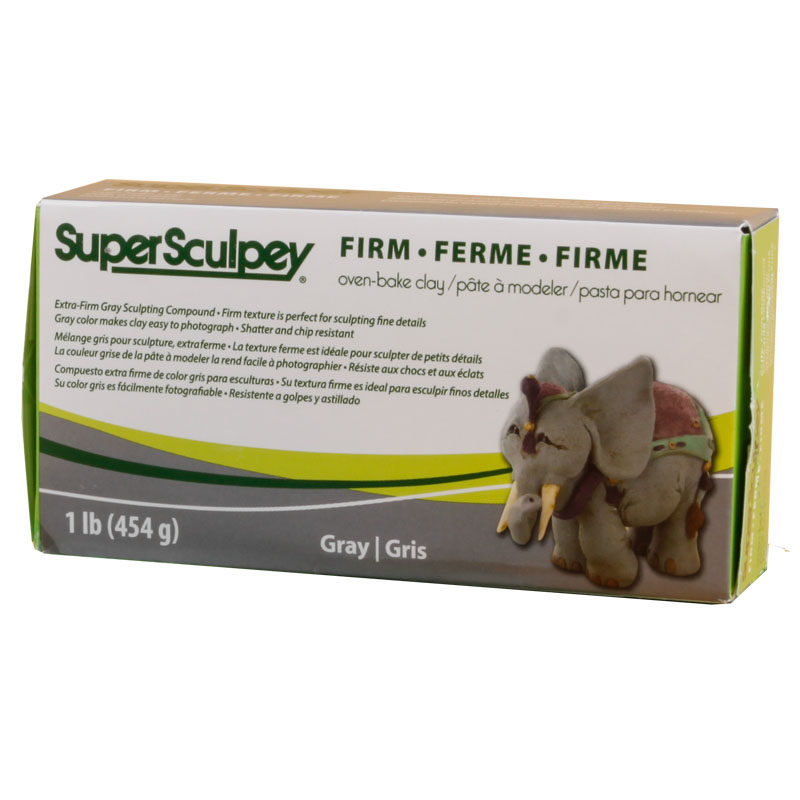 Super Sculpey Firm灰色美国土混合泥手办原型雕塑高密度比利时