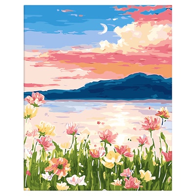 数字油画diy手绘填充梦韵江景