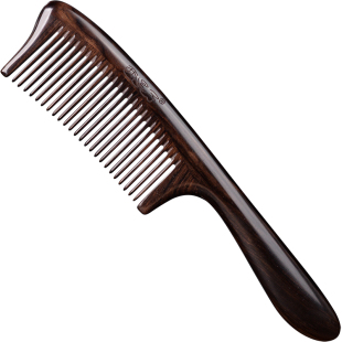 天然正品黑檀木梳子紫光檀木梳檀香木乌木女长发定制刻字网红款脱