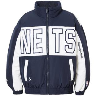 杰克琼斯男装NBA联名款布鲁克队篮球秋冬新款休闲立领羽绒服款衣
