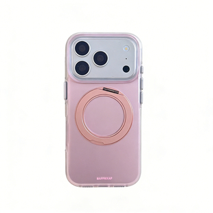 一家不会撞壳的店清新简约果冻带支架手机壳适用苹果17PM16proiPhone15pm14max13硅胶气囊防摔磁吸支架保护套