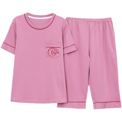 可外穿纯棉睡衣爸爸妈妈短袖睡衣