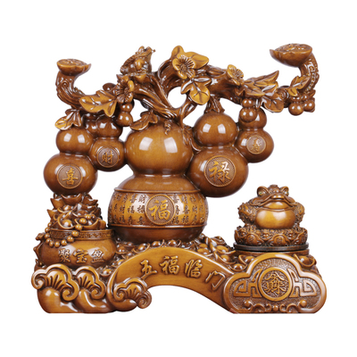 五福临门葫芦摆件酒柜装饰品