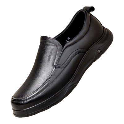 老人头男鞋2025新款真皮商务休闲皮鞋男士软底一脚蹬中老年爸爸鞋