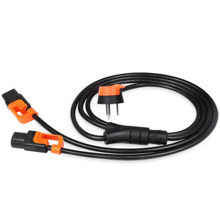 包尔星克电源线一分二纯铜一拖二品字三孔Y型台式电脑主机显示器