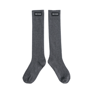 WEN CIHAM22AW秋冬机能风黑标深灰过膝及膝小腿袜中筒袜子女ins潮