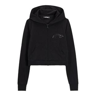 Ed Hardy埃德哈迪秋季新款美式复古女士修身卫衣连帽开衫外套