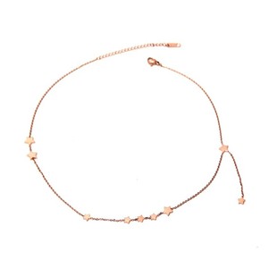 拾壹纪「星愿」星星侧边流苏 钛钢18K包金保色玫瑰金锁骨链短项链