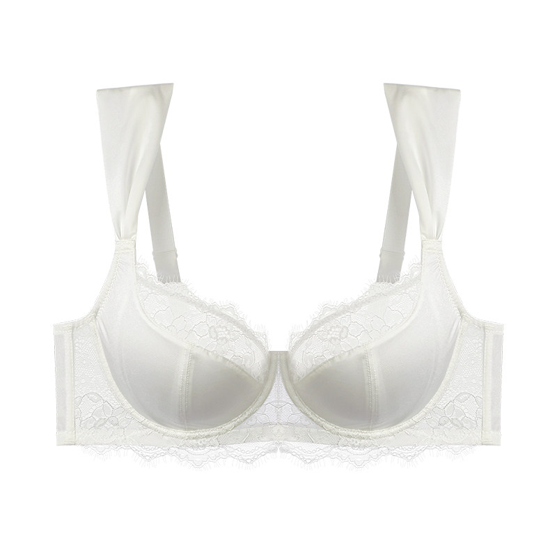 EMMAROSE法式大码聚拢收副乳文胸胖mm轻薄透气夏季大胸显小内衣女