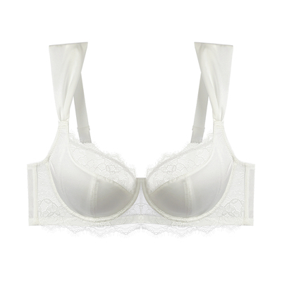 EMMAROSE法式大码聚拢收副乳文胸胖mm轻薄透气夏季大胸显小内衣女