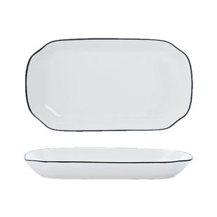 2个装大号鱼盘陶瓷菜盘创意蒸鱼盘子家用2025新款北欧釉下彩餐盘