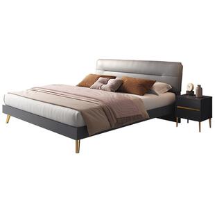 全友家居科技布床现代轻奢软包布艺床主卧室储物1.8米双人大床