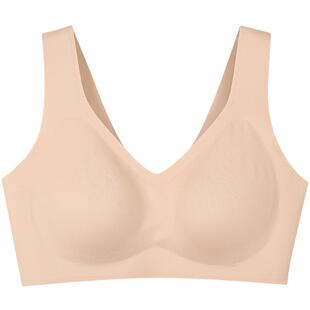 仕乐无痕一片式内衣女士无钢圈收副乳胸罩肤色隐形内衣背心式文胸