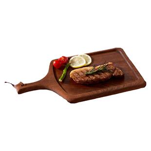 初心牛排盘西餐盘乌檀木长方形实木披萨板托盘木质餐盘牛扒木盘子