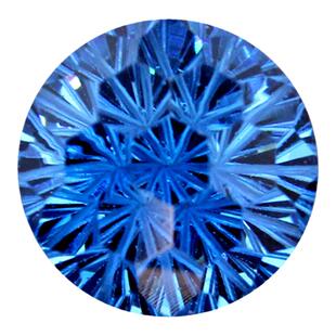 圆形烟花切矢车菊蓝宝石培育钻石裸石戒指项链耳饰品未镶嵌中性风
