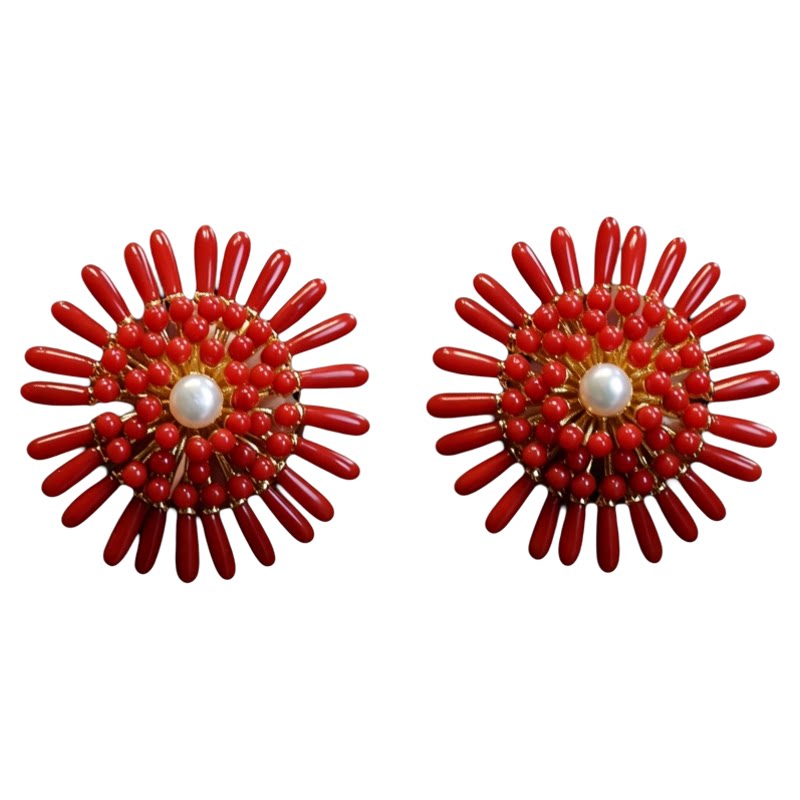 ENIMOL天然红珊瑚胸针吊坠两用款