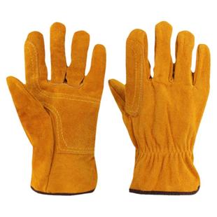 短全牛皮电焊手套焊工焊接防刺搬运耐用保暖防护长手套防开线