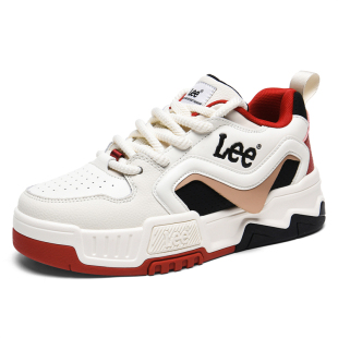 Lee男鞋官方正品休闲板鞋男2026新款春季鞋子厚底潮鞋真皮运动鞋