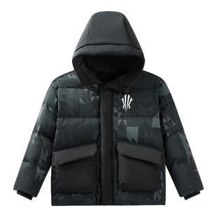 欧文系列安踏儿童男童羽绒服2025年冬款上新舒适保暖三防羽绒外套