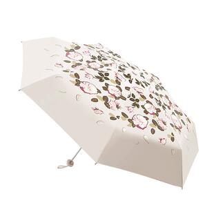 天堂伞轻小便携古典五折胶囊伞黑胶防晒防紫外线扁柄遮阳伞晴雨女