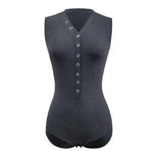 HC·DANCE拉丁舞服装网红V领连体上衣女新款无袖练功服舞衣DS1010