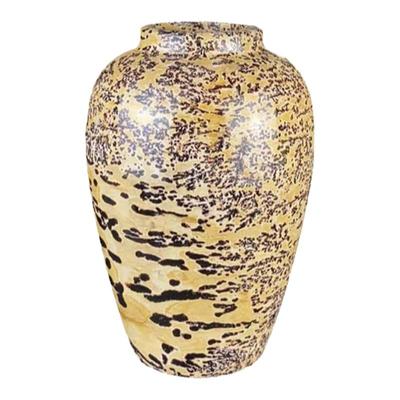 国画草花天然奇石花瓶笔筒四方柱实木底座摆件办公室玄关镇宅石头