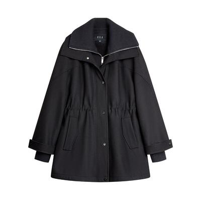 ELLE摩登双层大翻领派克服