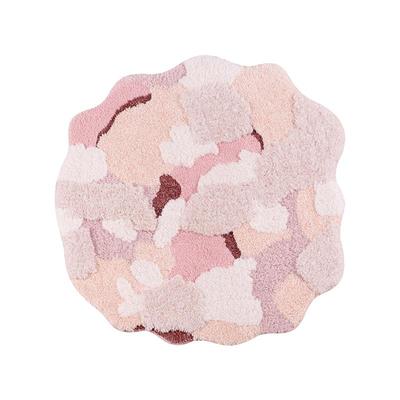 地毯女孩卧室ins风床边毯儿童地垫公主风粉色苔藓圆形异形可机洗