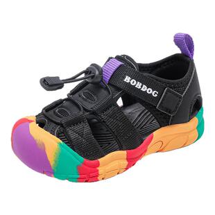 巴布豆童鞋儿童夏天凉鞋2025新款男宝夏季包头鞋夏款男孩儿童鞋子