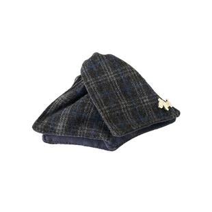 早春复古英伦风三角抓夹格子毛呢发夹小马本命年发抓显脸小鲨鱼夹