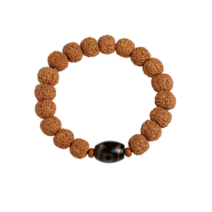 尼泊尔小金刚菩提手串单圈原籽五瓣帝王花佛珠手链盘文玩男女配饰