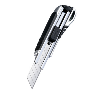 得力美工刀不锈钢大号重型美工刀2057金属裁纸刀壁纸刀手工快递刀学生家用银色刀片大号工业用银色刀片拆快递