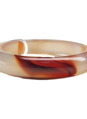 天然玛瑙手镯白月光玉髓手镯