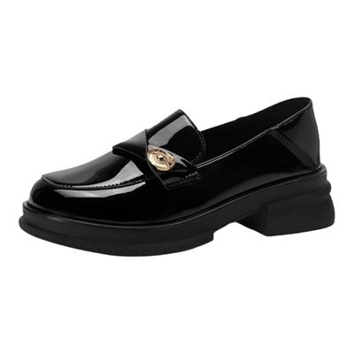 大东官方正品黑色厚底金币乐福鞋