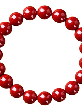 高含量朱砂手串女帝王砂手链男红色本命年原矿直切紫金砂小众手串