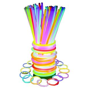 新年炫彩荧光棒儿童发光贴身上粘衣服跳舞萤光银光条夜光手环道具