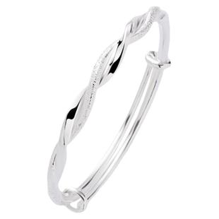 莫比乌斯环银手镯女纯银实心999足银镯子男女生女神节妇女节礼物