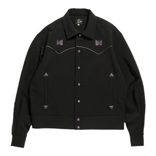 Needles track黑色蝴蝶刺绣日系休闲宫廷风夹克短款西装外套男女