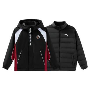 篮球系列安踏儿童男大童两件套上衣2026冬款保暖中大童三防羽绒服