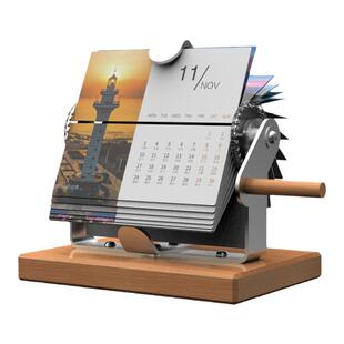 桌面复古摆件手摇机械日历图册个性设计DIY台历杂志内刊相册定制