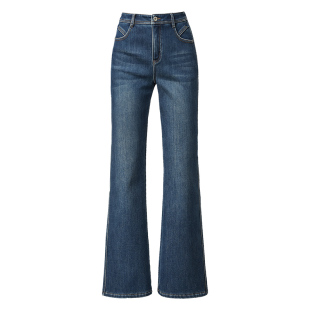 逸阳【超模裤】加绒微喇牛仔裤秋冬新款保暖不易褪色显瘦裤