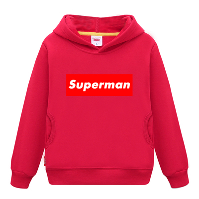 超人加绒保暖冬季套头衫男童连帽