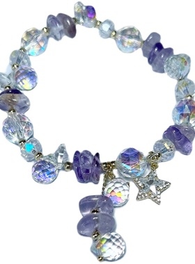 轻奢高级感五彩水晶紫水晶手链