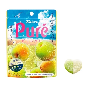 日本甘乐pure心形果汁夹心软糖水果口味爱心糖果儿童零食人气糖果