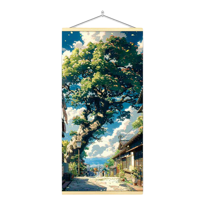 宫崎骏动漫风景海报挂画卷轴