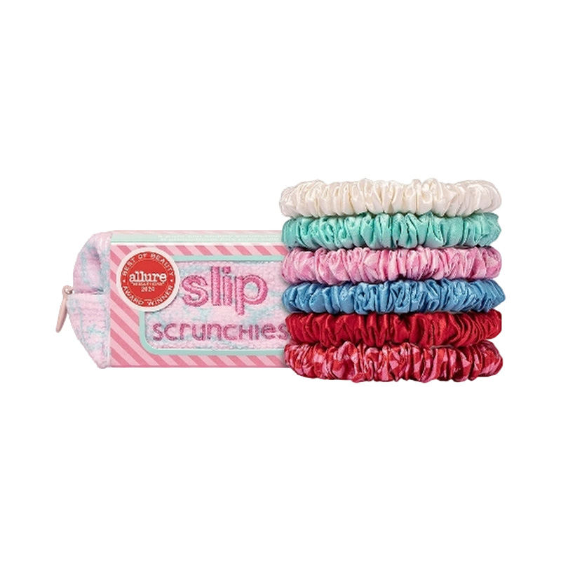 slip Skinny Scrunchies Set Of 6 ＆ Pouch 美容: NAREVOLVE新