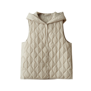 90白鸭绒 女士羽绒连帽马甲 叠穿无袖坎肩内胆 冬款 女装