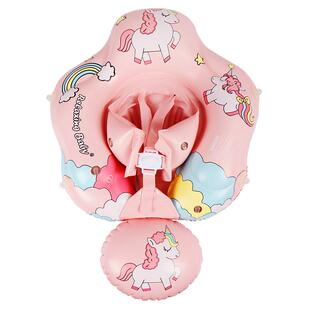 自游宝贝新款婴儿童游泳趴圈2岁女宝宝加厚腋下充气遮阳防翻坐圈