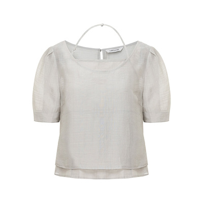 loeuvre泡泡袖半袖吊带两件套女